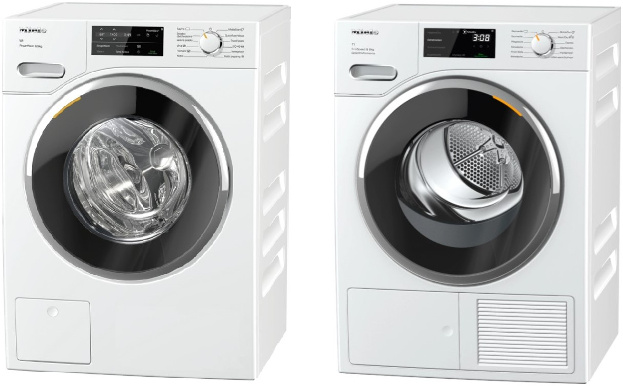 Miele set práčka WWG360 WCS PWash&9kg a sušička TWF760WP EcoSpeed&8kg