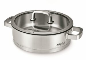 AMCOOK Servírovacia panvica s plochou pokrievkou Ø 28 cm